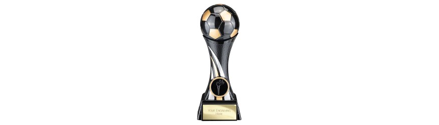 ATTACK STRIKE BLACK FOOTBALL RESIN TROPHY - 3 SIZES 13CM - 18CM ATTACK STRIKE BLACK FOOTBALL RESIN TROPHY - 3 SIZES 13CM - 18CM